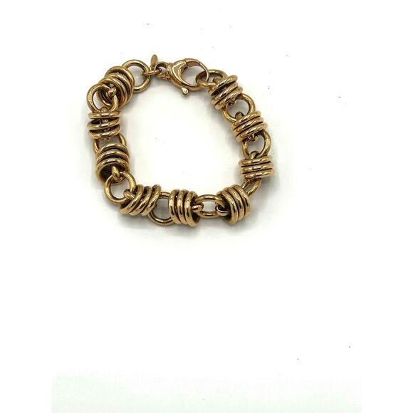 Vintage Milor Italy Bronze Toggle Clasp Chain Link Necklace Jewelry Set - Picture 2 of 8